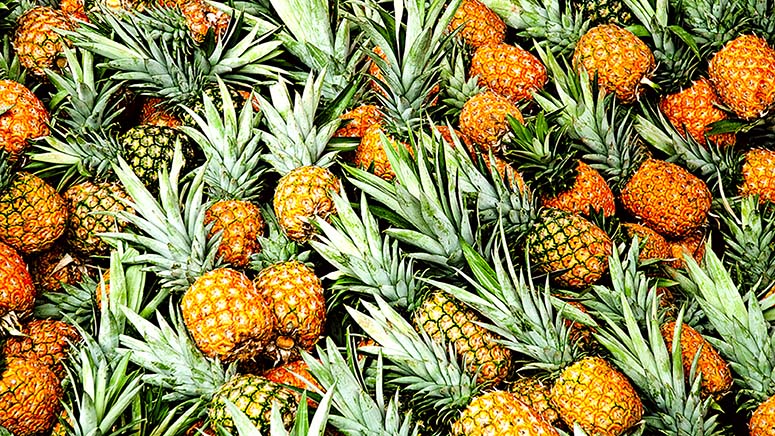 A pile of pineapples